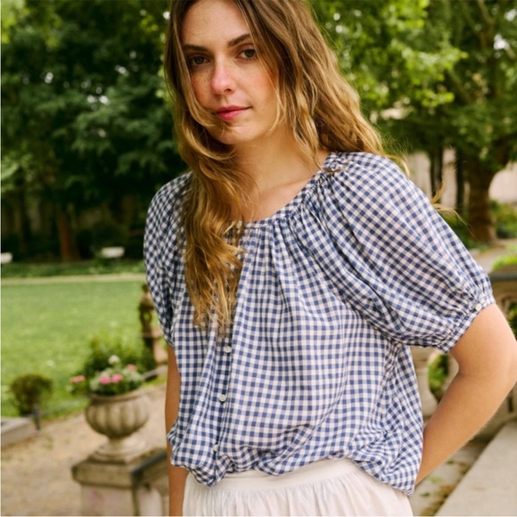Doen Tops - Doen June Top in Blue Gingham